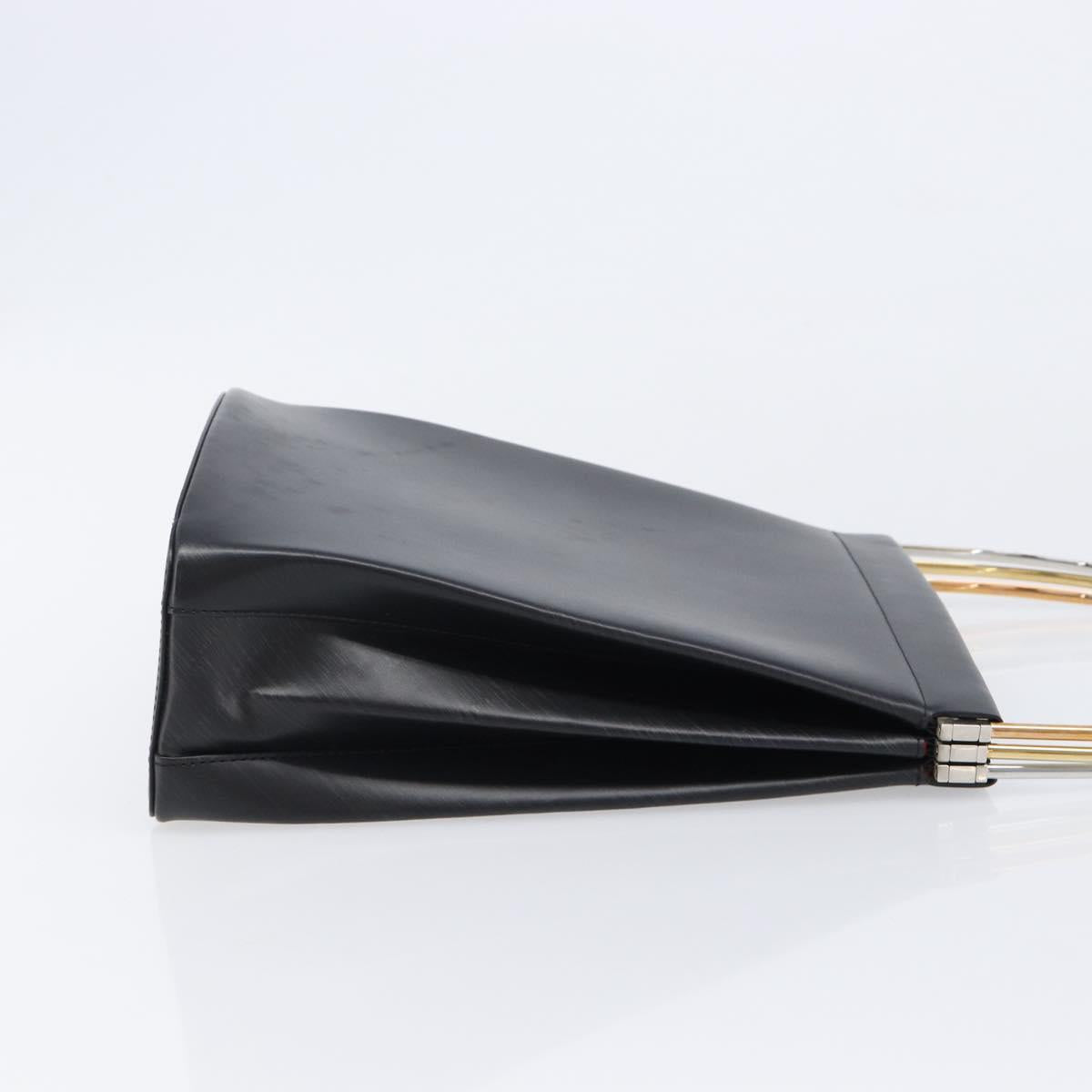 Cartier Trinity Hand Bag Leather Black Gold Silver Auth 215540V