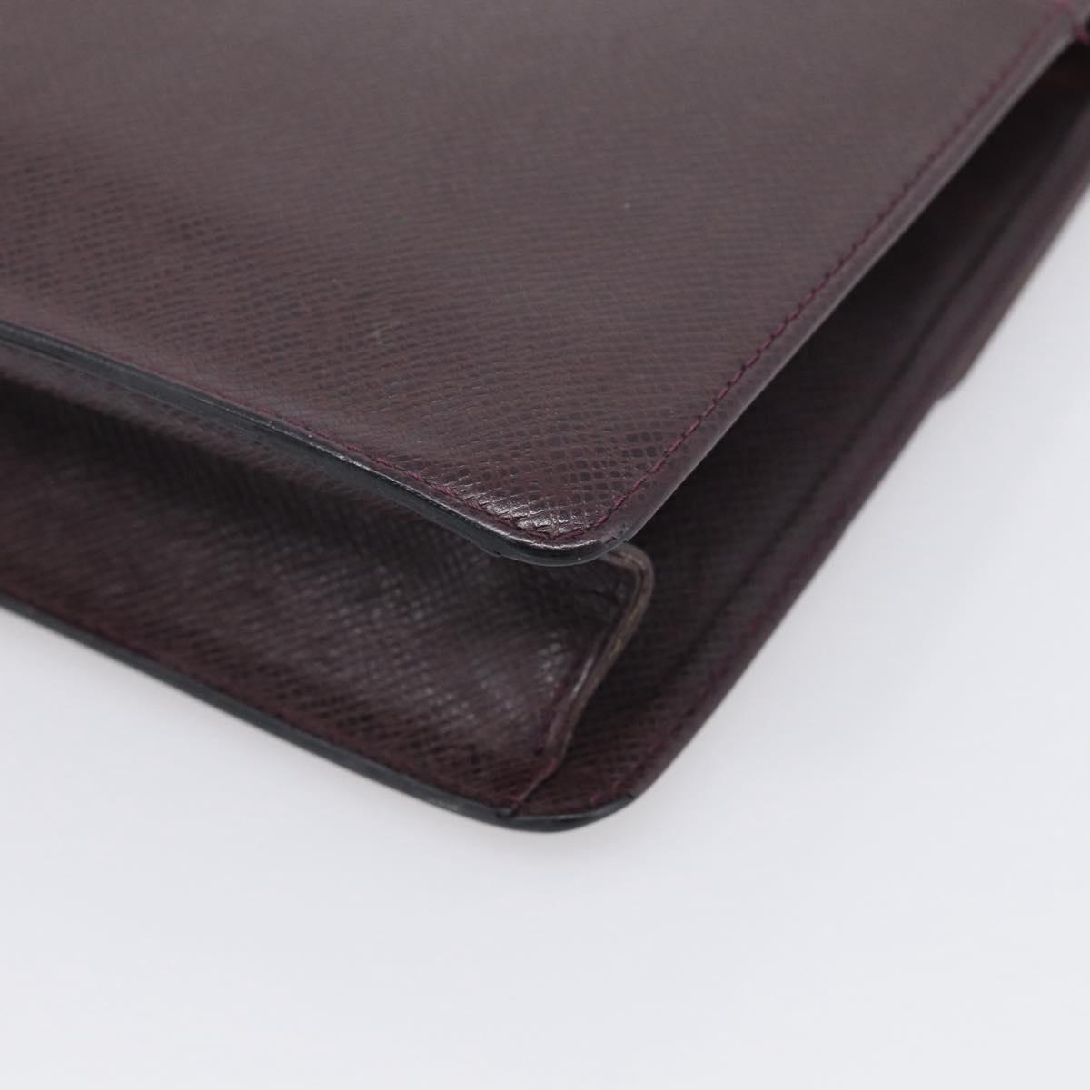 LOUIS VUITTON Taiga Leather Selenga Clutch Bag Acajou M30786 LV Auth 215544A