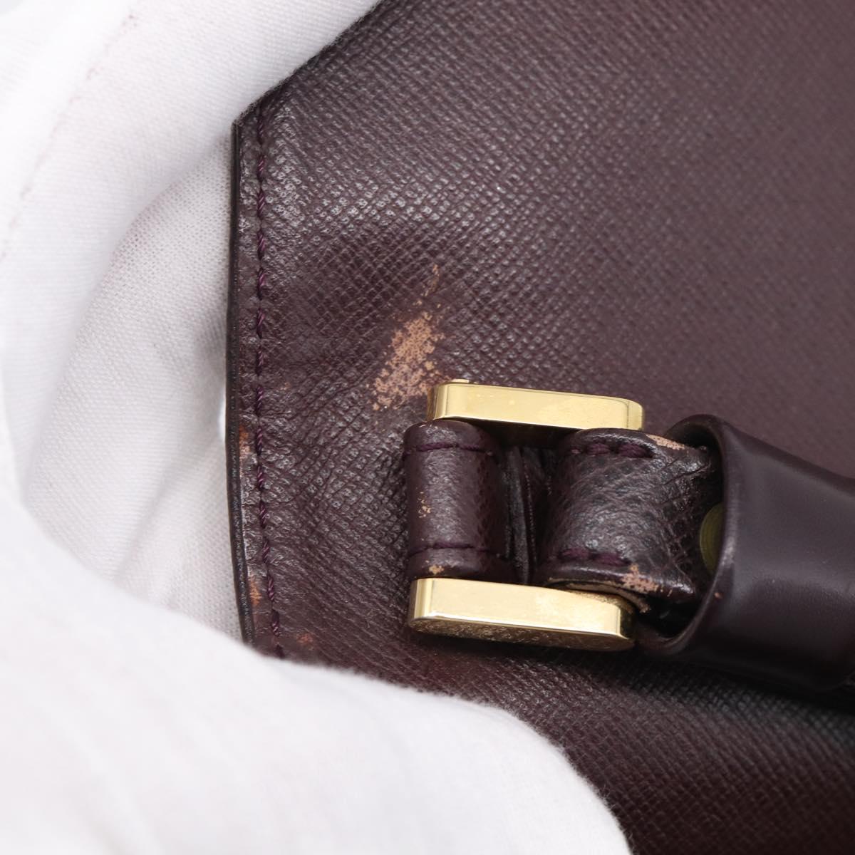 LOUIS VUITTON Taiga Leather Selenga Clutch Bag Acajou M30786 LV Auth 215544A