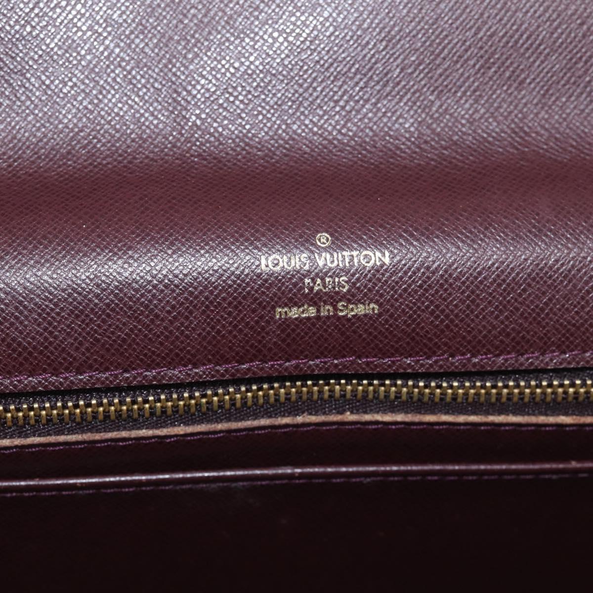 LOUIS VUITTON Taiga Leather Selenga Clutch Bag Acajou M30786 LV Auth 215544A
