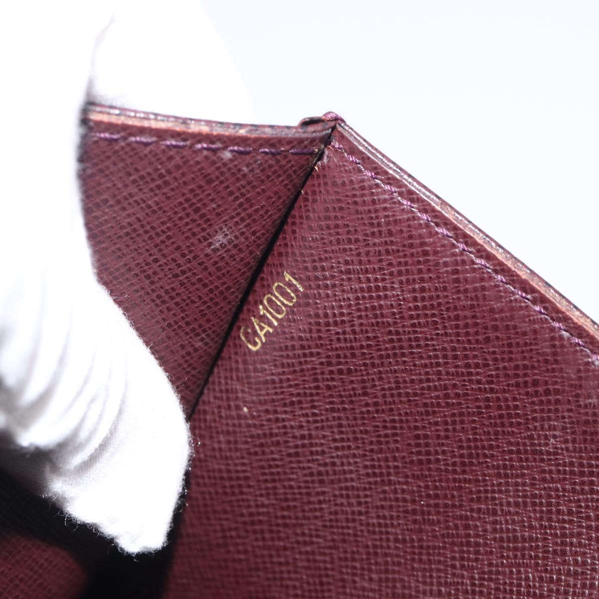 LOUIS VUITTON Taiga Leather Selenga Clutch Bag Acajou M30786 LV Auth 215544A