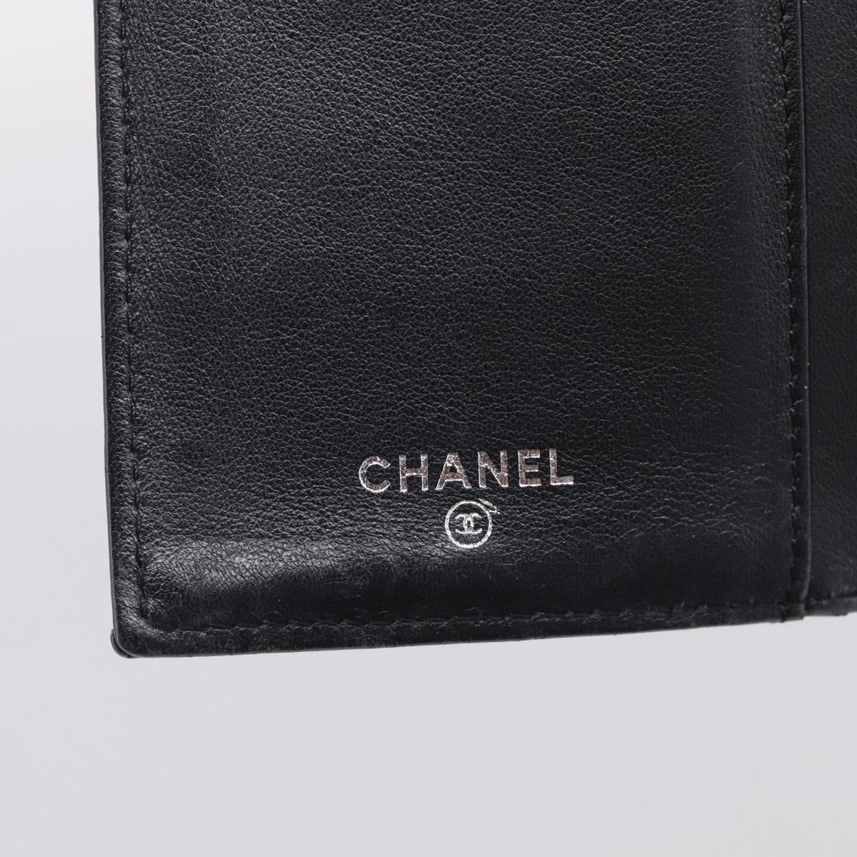CHANEL Long Wallet Leather Ivory Silver CC Auth 215553