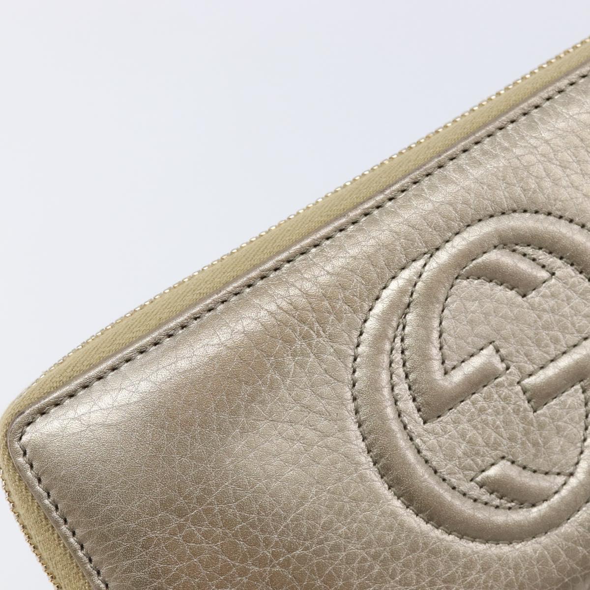 GUCCI Soho Long Wallet Leather Gold 308004 Auth 215554V