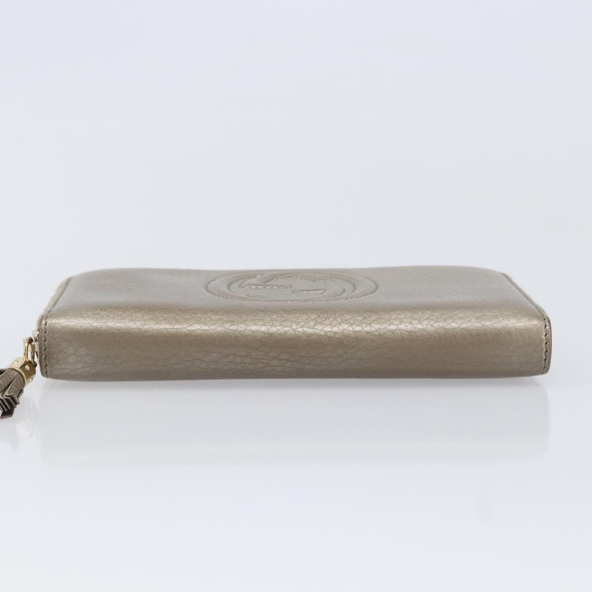 GUCCI Soho Long Wallet Leather Gold 308004 Auth 215554V