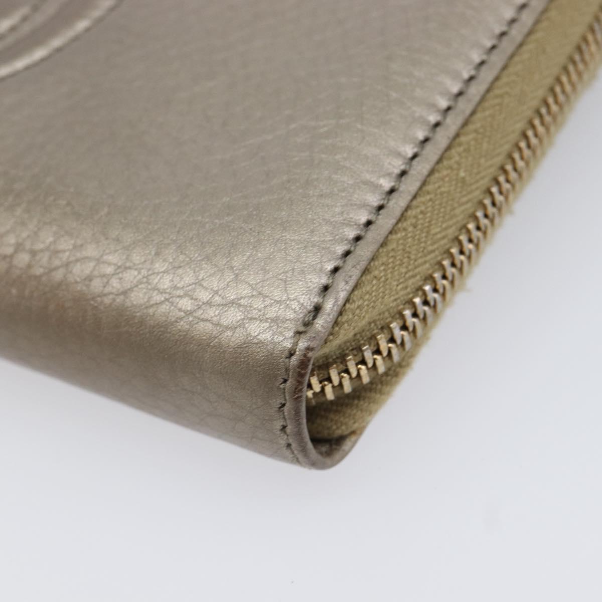 GUCCI Soho Long Wallet Leather Gold 308004 Auth 215554V