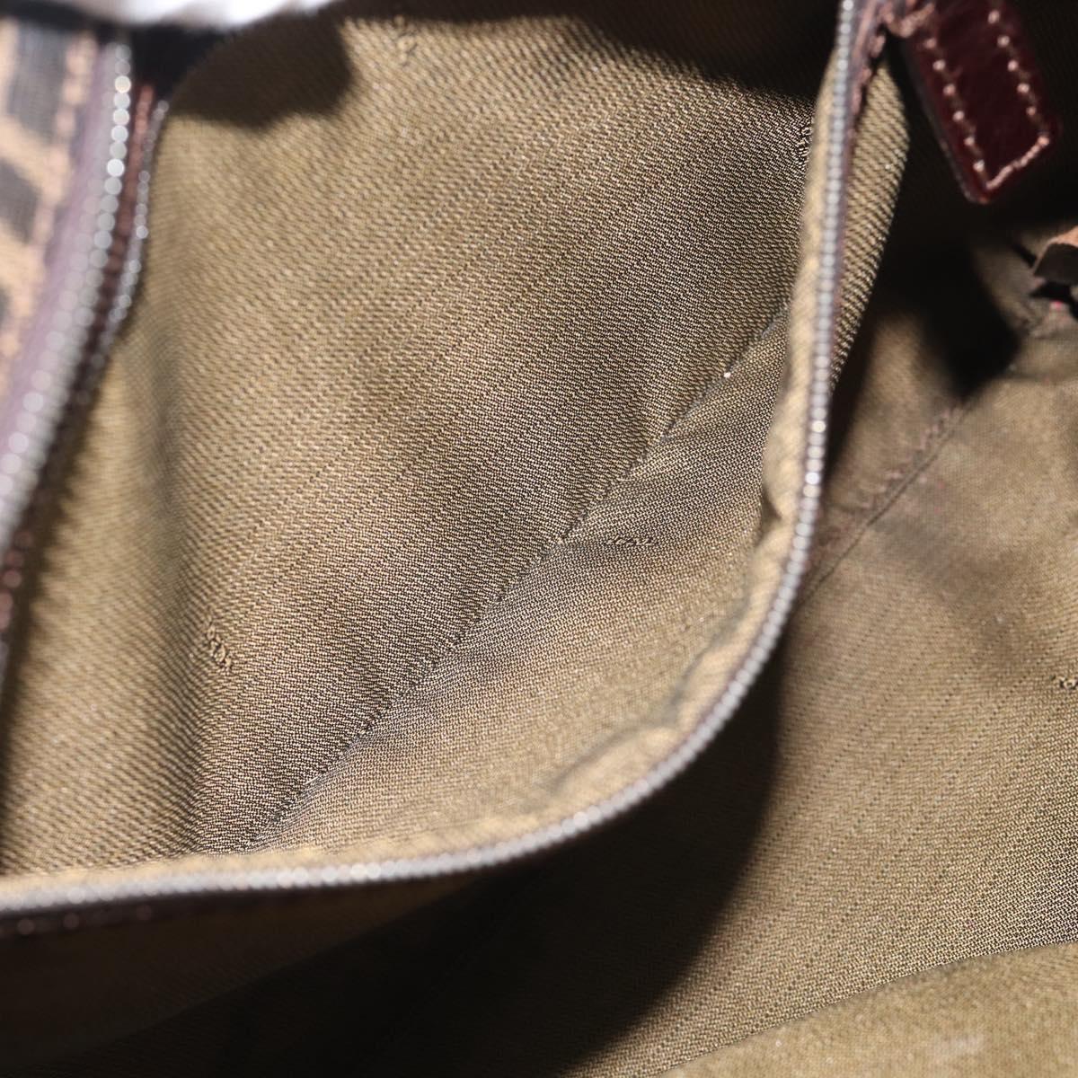 FENDI Zucca Canvas Tote Bag Black Brown Auth 215555