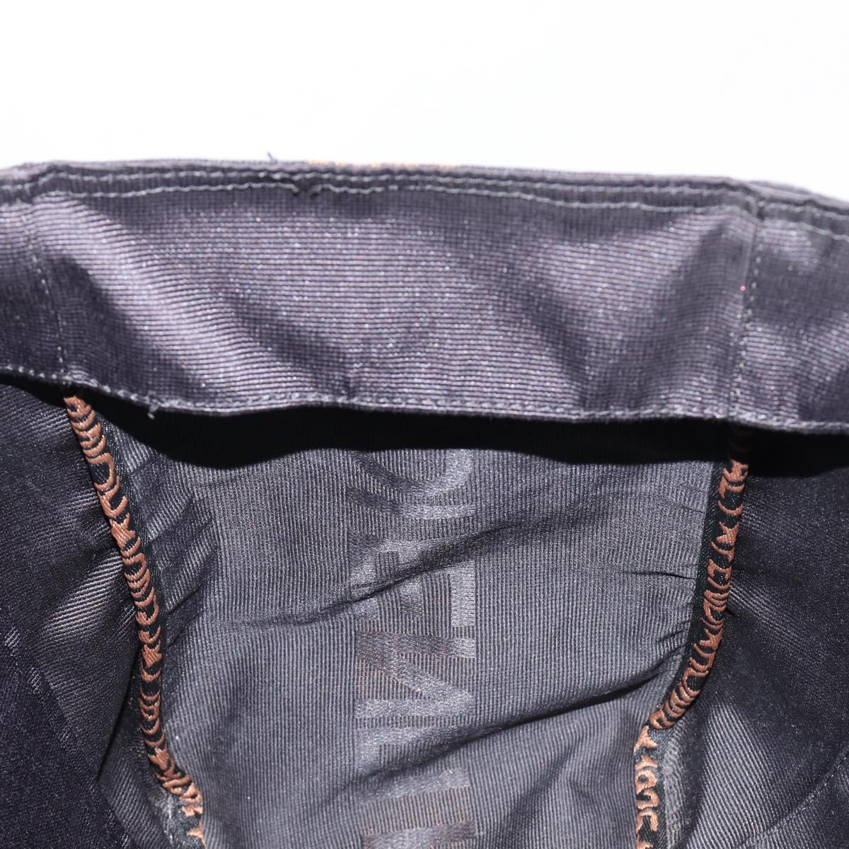 FENDI Tote Bag Canvas Black Auth 215557