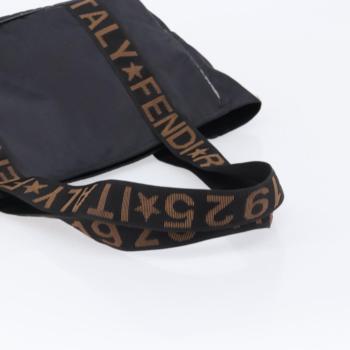 FENDI Tote Bag Canvas Black Auth 215557