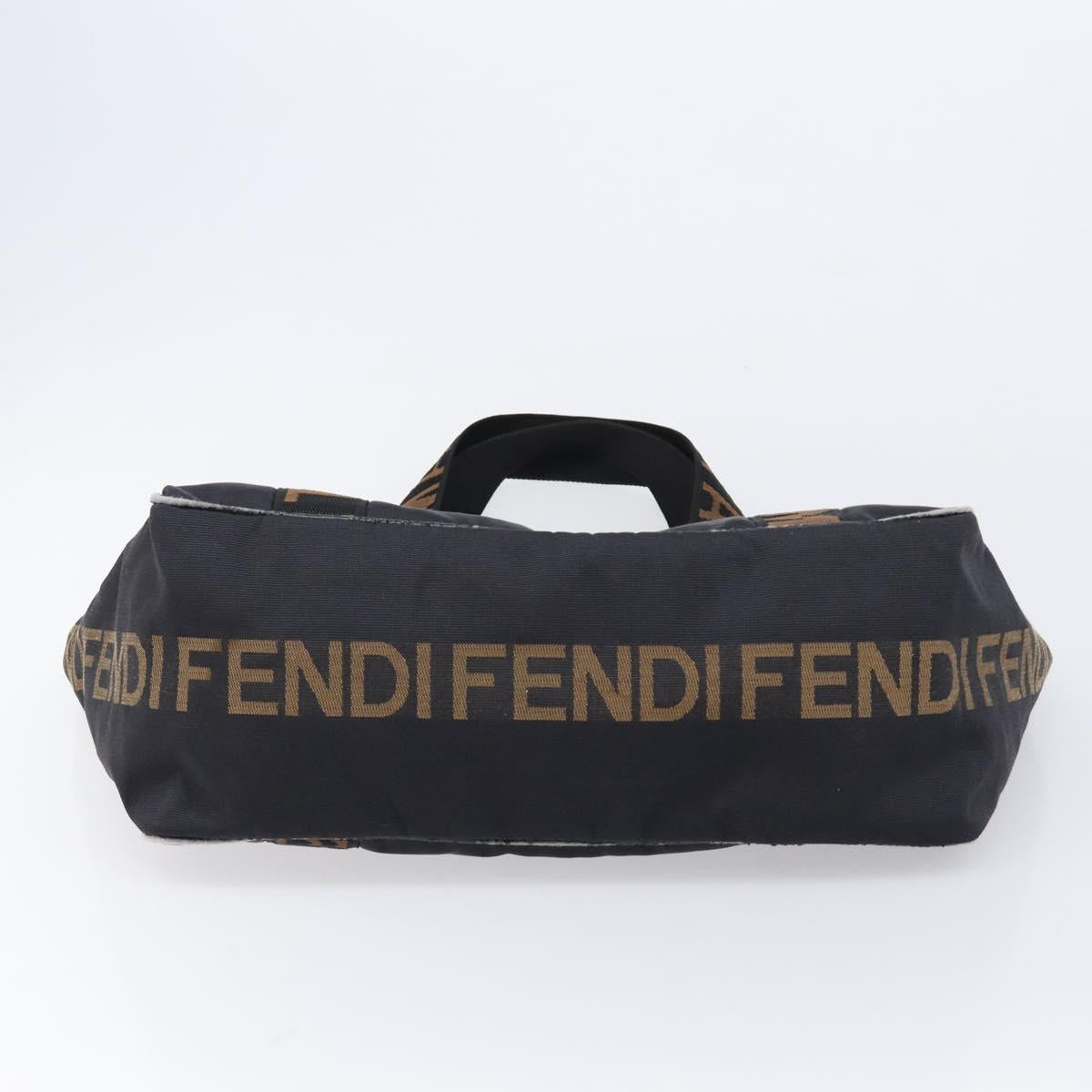 FENDI Tote Bag Canvas Black Auth 215557