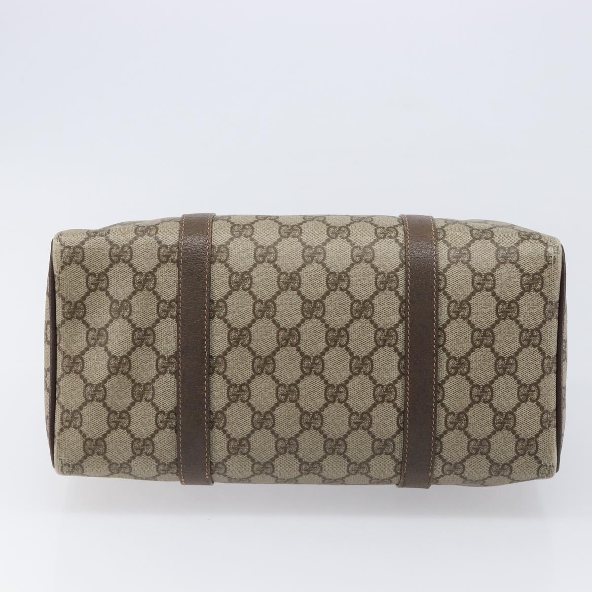 GUCCI GG Supreme Web Sherry Line Hand Bag PVC Beige Gold 40 02 007 Auth 215571