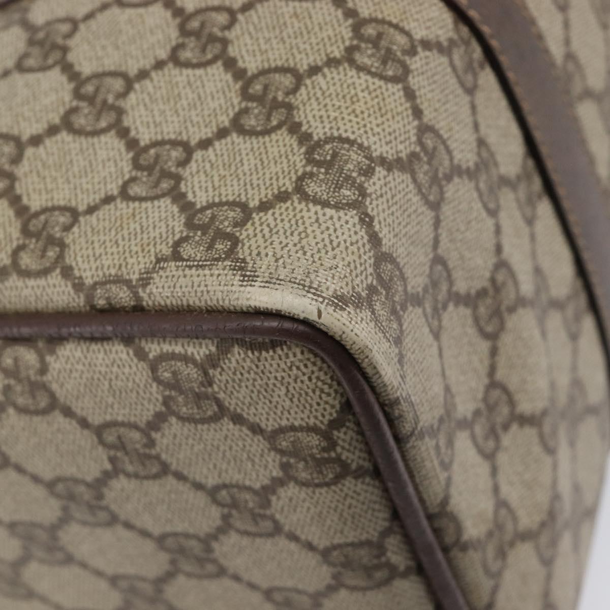 GUCCI GG Supreme Web Sherry Line Hand Bag PVC Beige Gold 40 02 007 Auth 215571