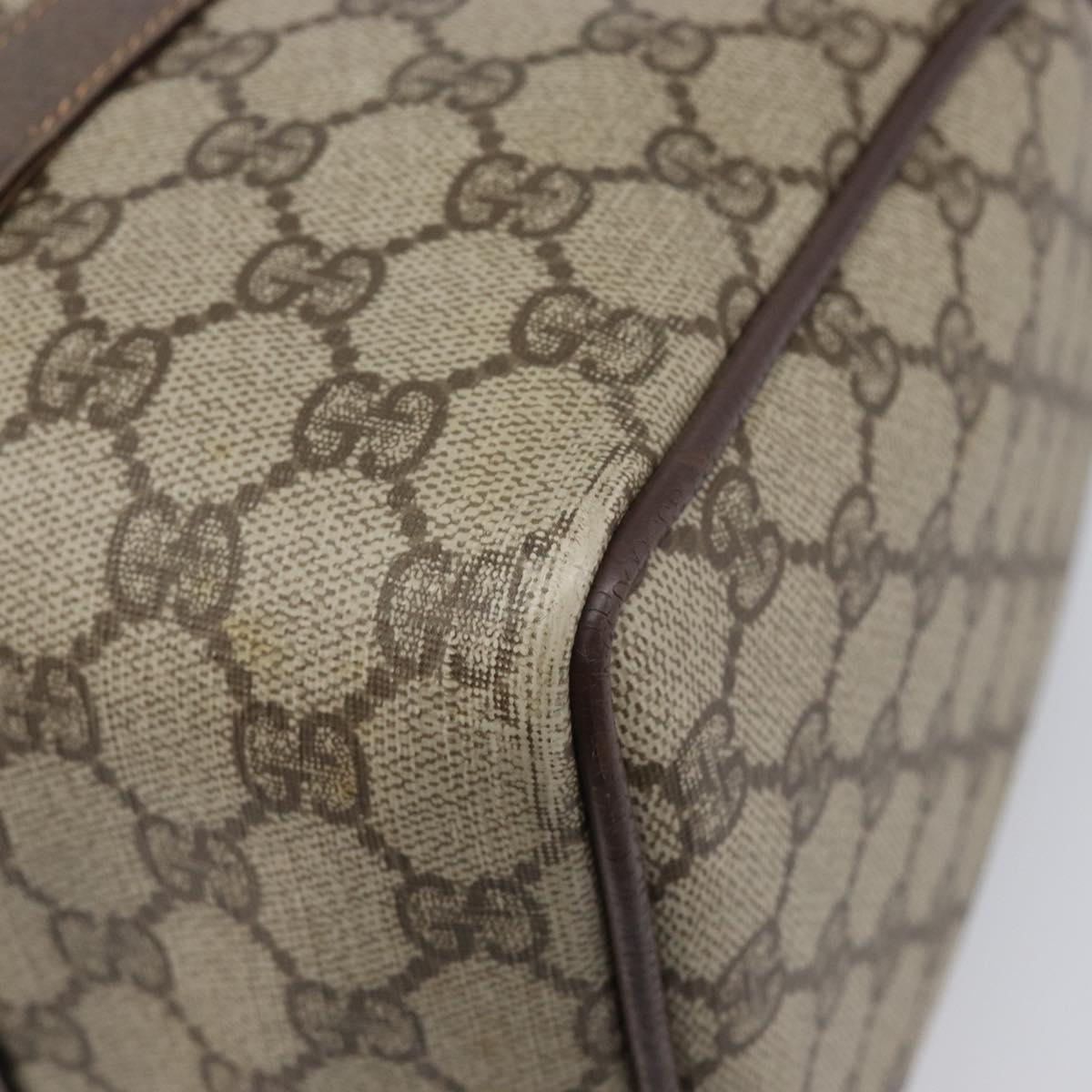 GUCCI GG Supreme Web Sherry Line Hand Bag PVC Beige Gold 40 02 007 Auth 215571