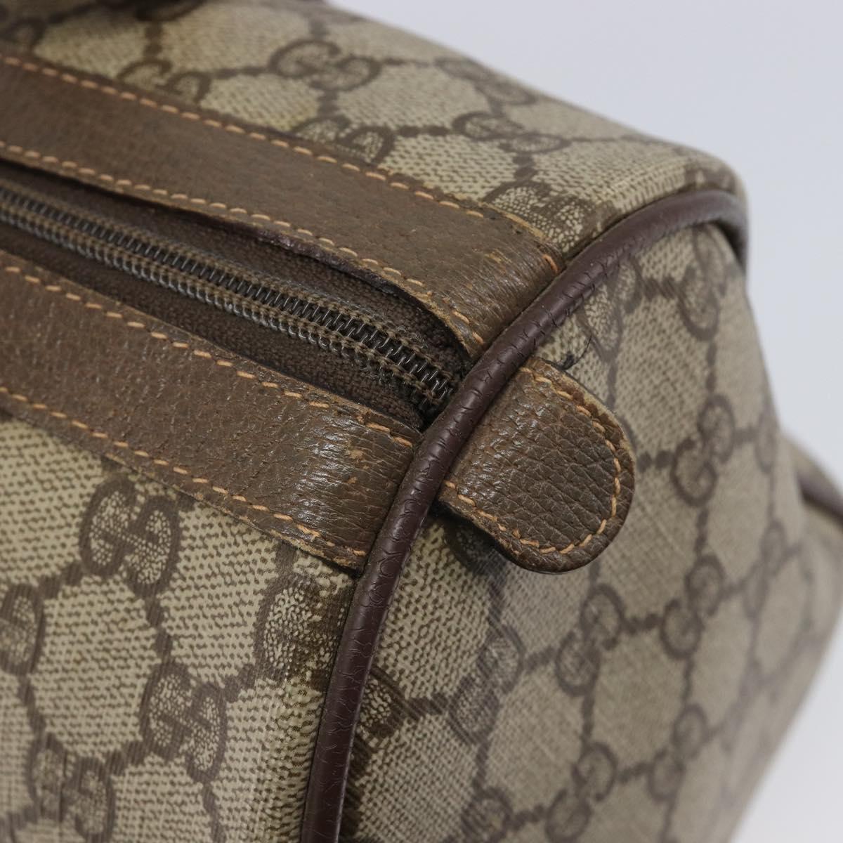 GUCCI GG Supreme Web Sherry Line Hand Bag PVC Beige Gold 40 02 007 Auth 215571