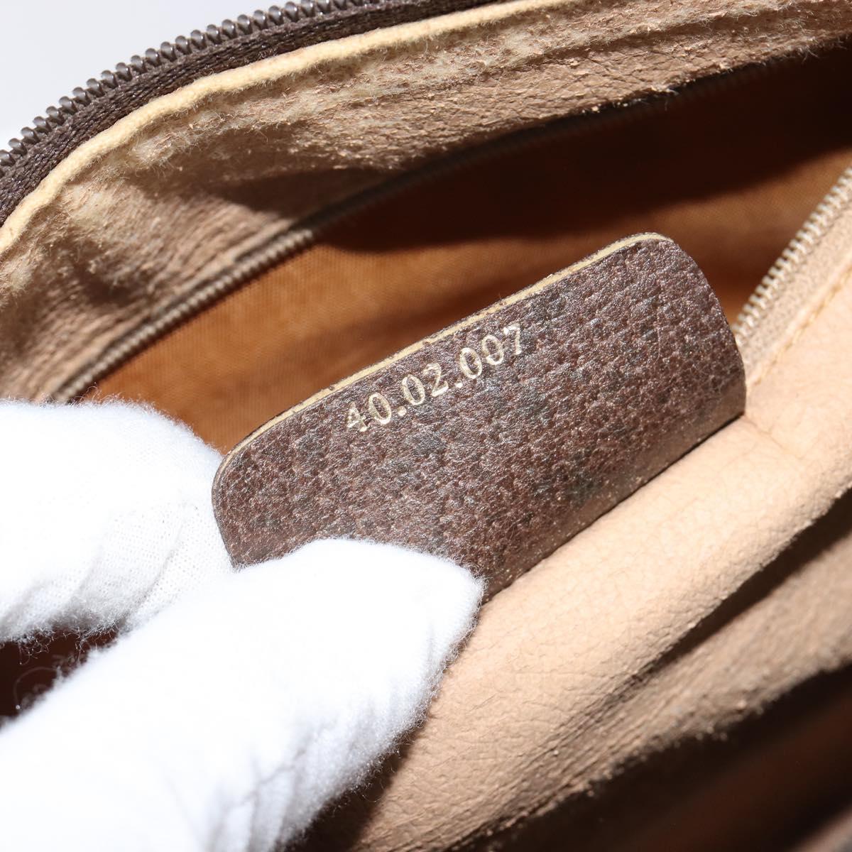 GUCCI GG Supreme Web Sherry Line Hand Bag PVC Beige Gold 40 02 007 Auth 215571