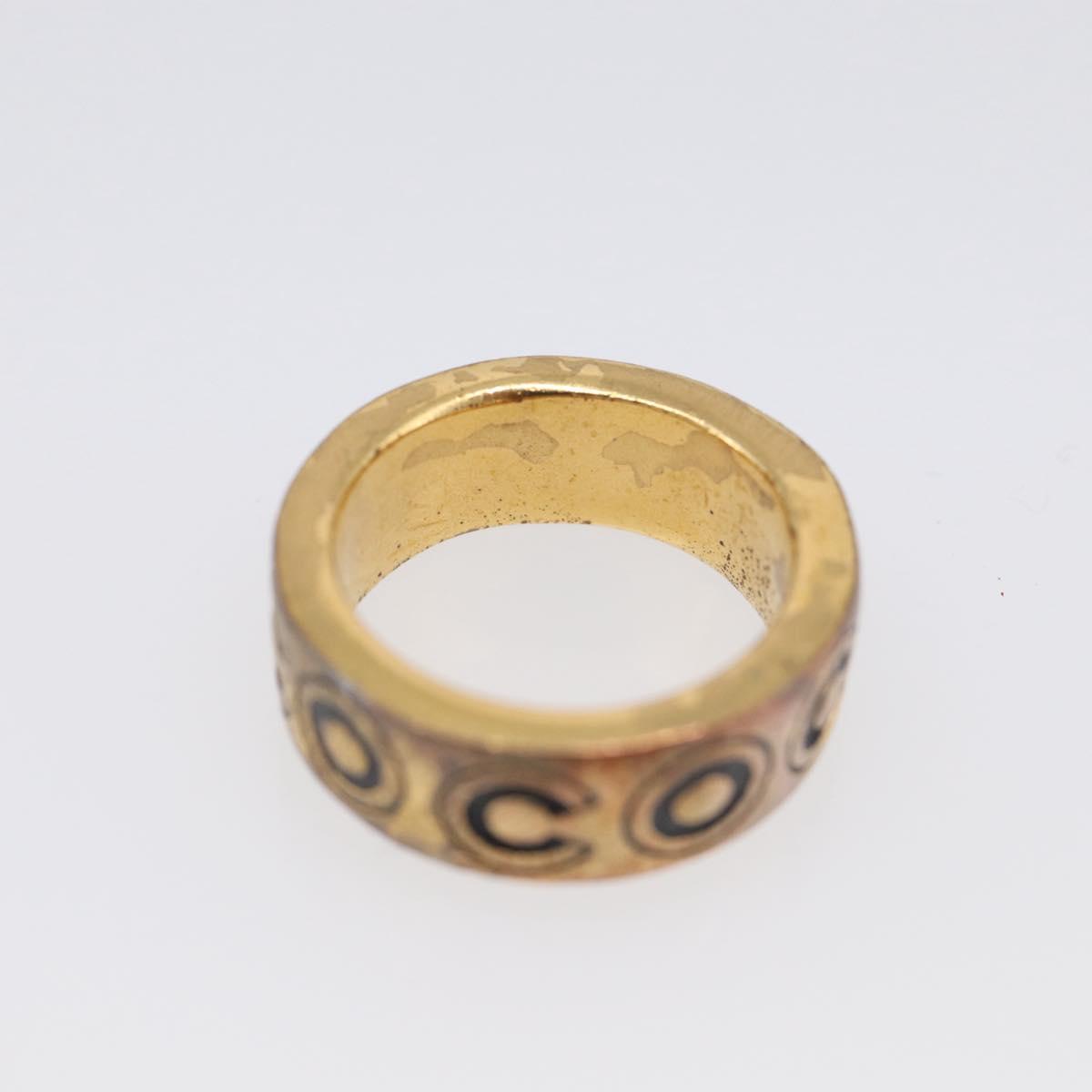 CHANEL Ring Metal Gold Tone #13(JP Size) CC Auth 215585