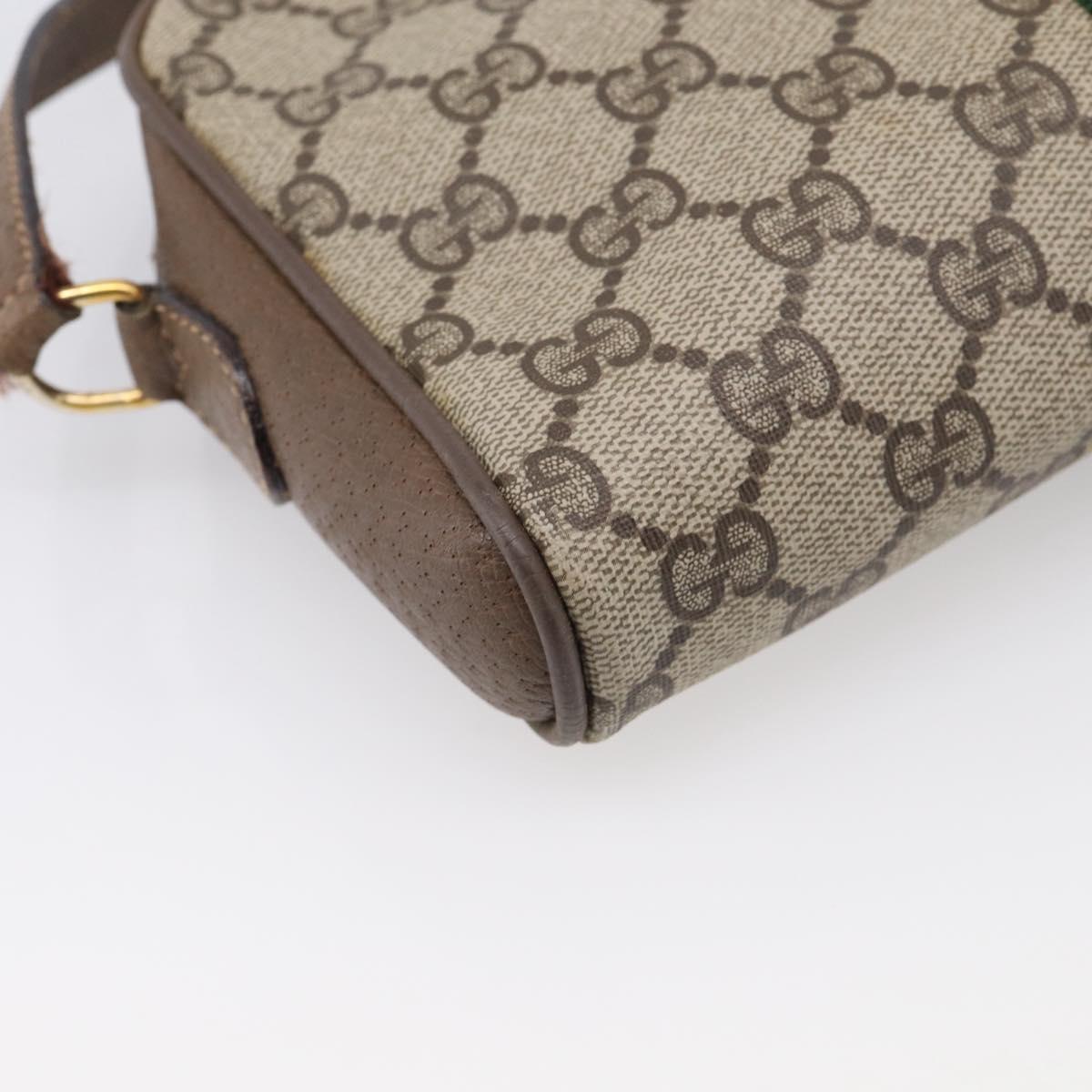 GUCCI GG Supreme Web Sherry Line Bag PVC Beige Gold 89 02 055 Auth 215588
