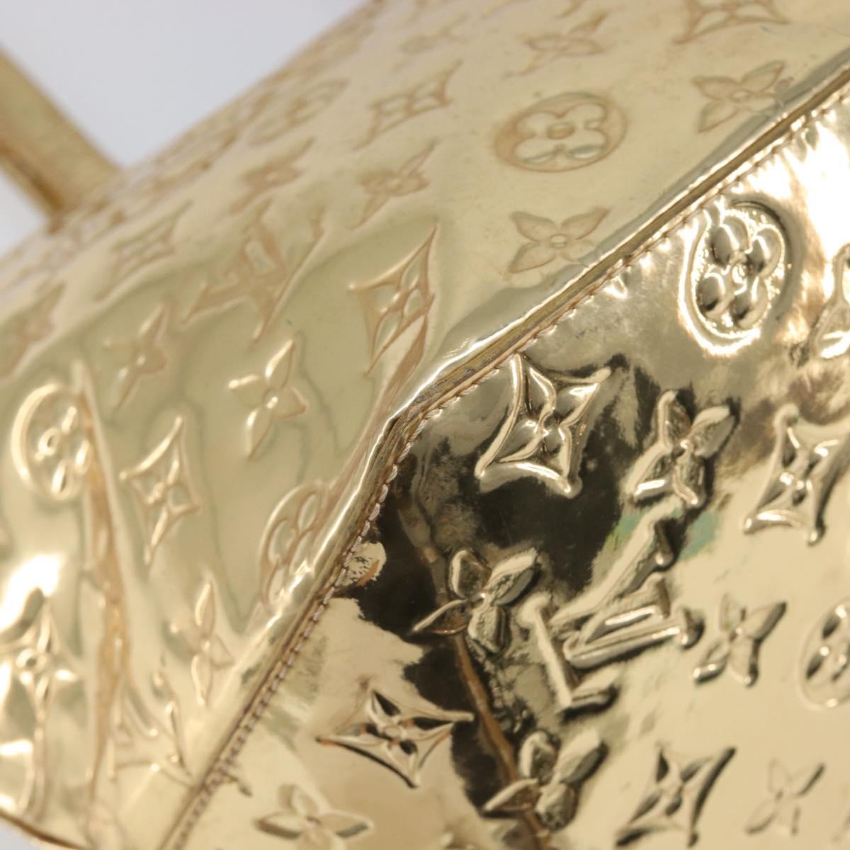 LOUIS VUITTON Monogram Miroir Bellevue GM Tote Bag Gold LV Auth 215596