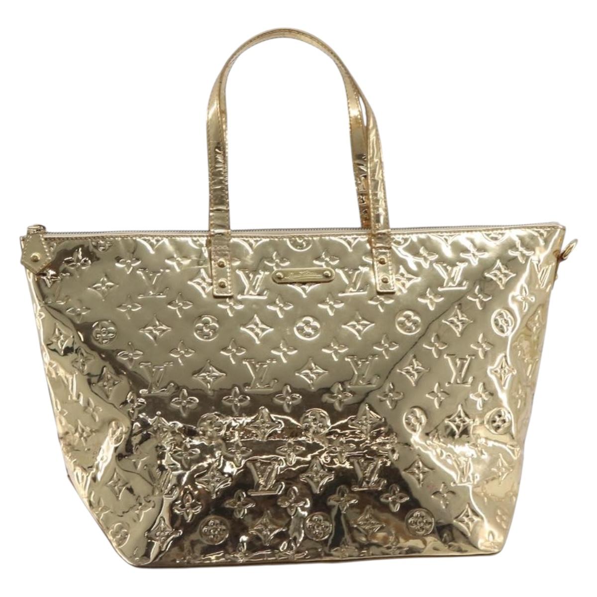 LOUIS VUITTON Monogram Miroir Bellevue GM Tote Bag Gold LV Auth 215596