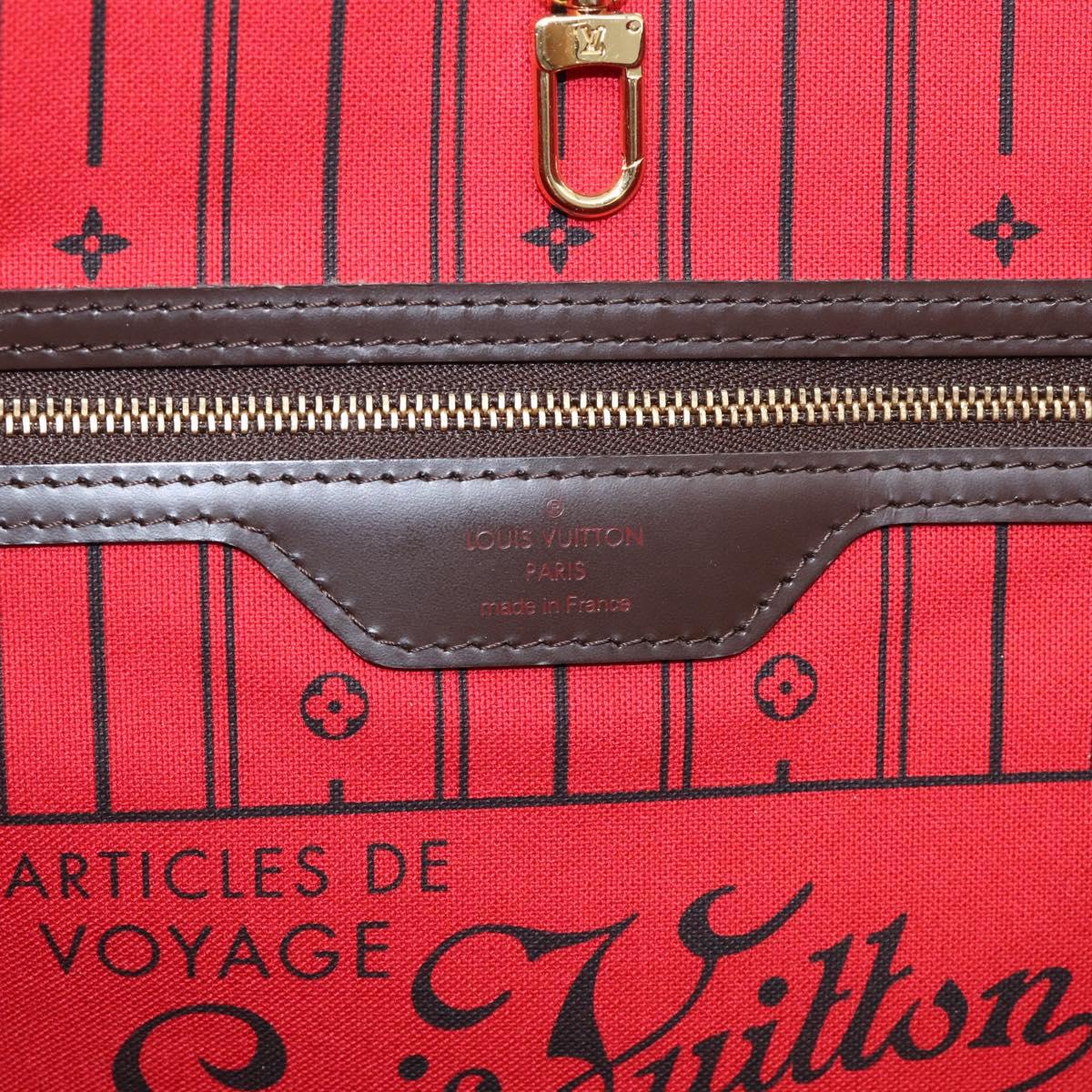 LOUIS VUITTON Damier Ebene Neverfull GM Tote Bag N51106 LV Auth 215600V