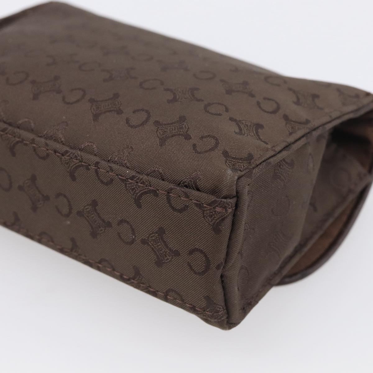 CELINE C Macadam Canvas Pouch Brown Silver Auth 215614