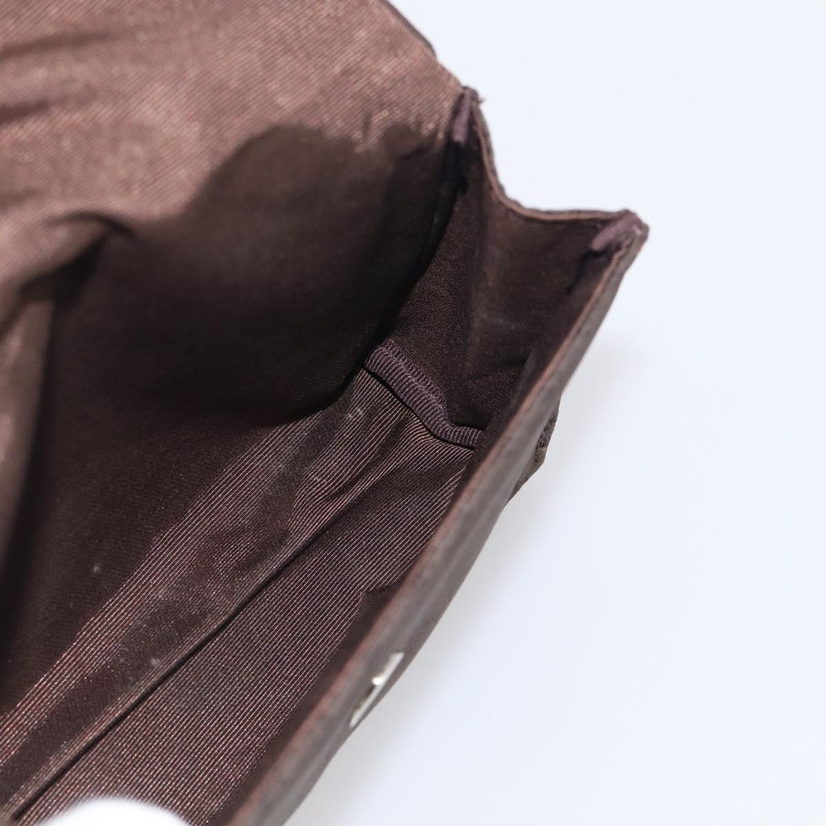CELINE C Macadam Canvas Pouch Brown Silver Auth 215614