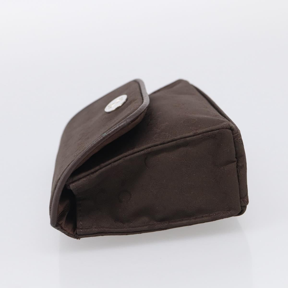 CELINE C Macadam Canvas Pouch Brown Silver Auth 215614