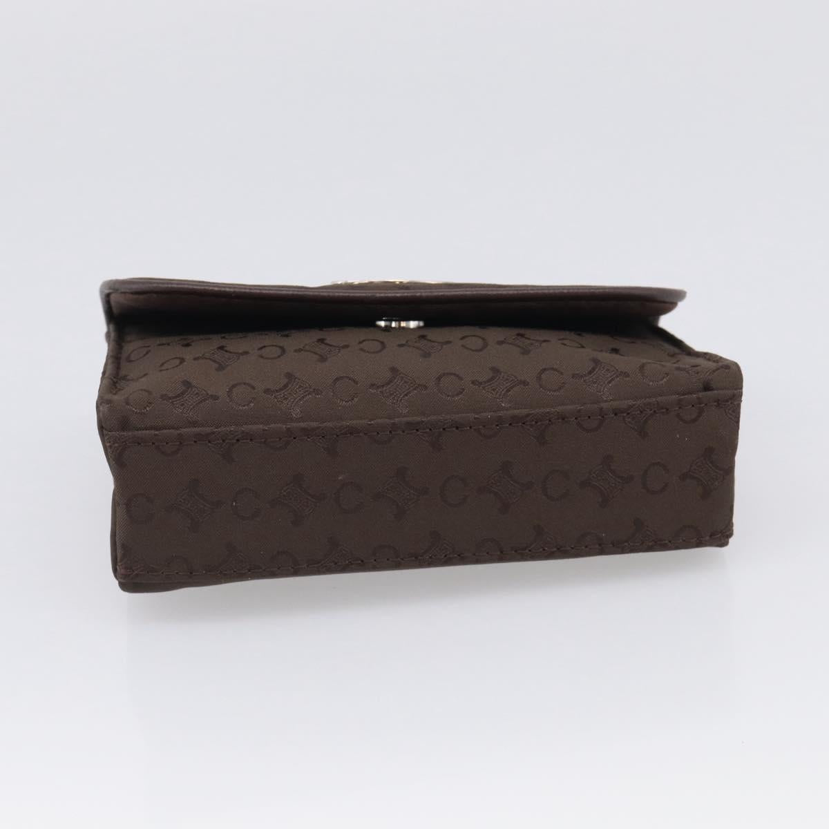 CELINE C Macadam Canvas Pouch Brown Silver Auth 215614