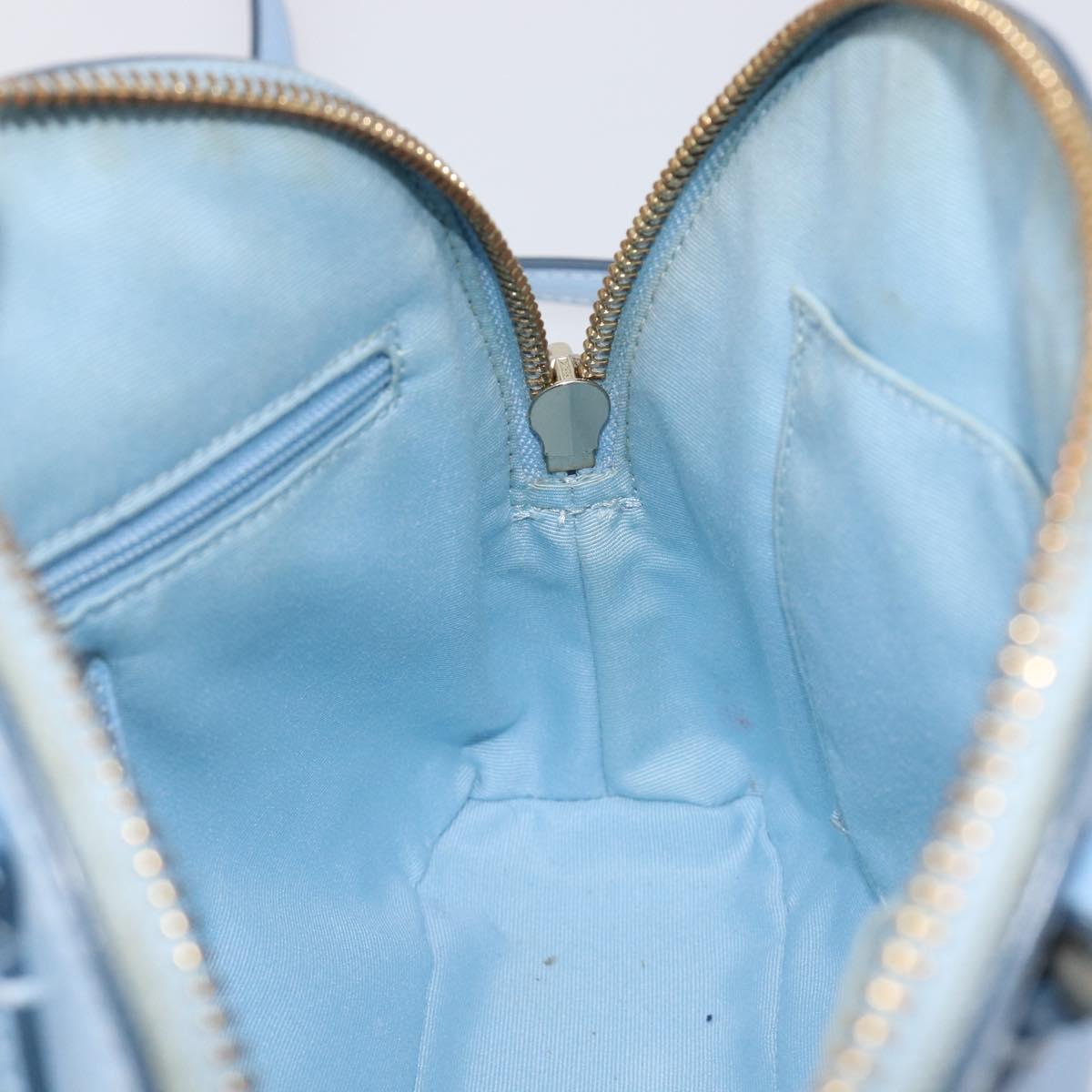 Coach Hand Bag Leather 2way Light Blue Gold Auth 215662A
