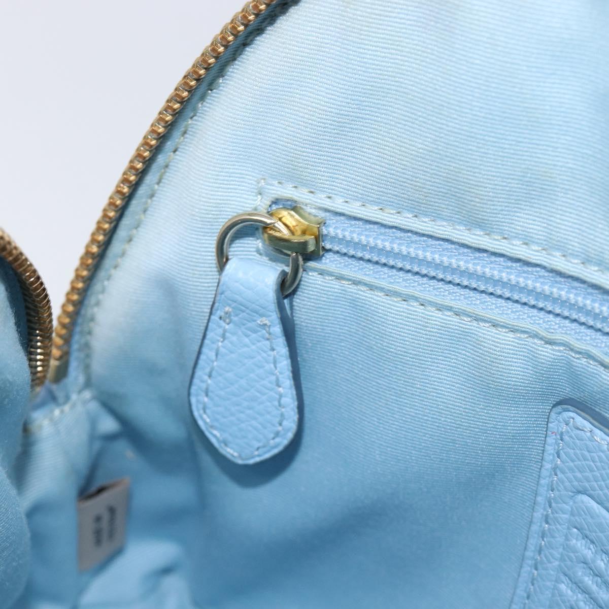 Coach Hand Bag Leather 2way Light Blue Gold Auth 215662A