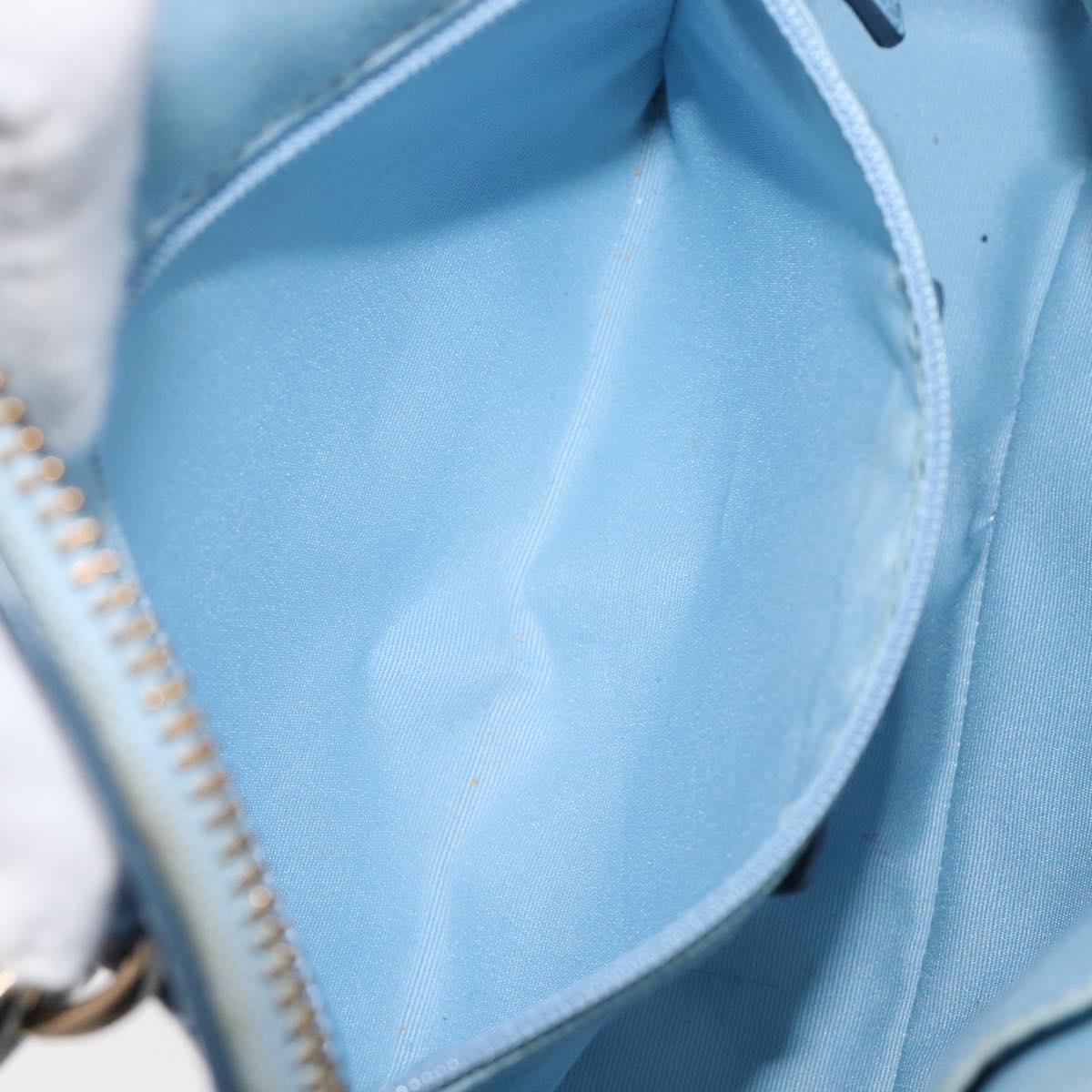 Coach Hand Bag Leather 2way Light Blue Gold Auth 215662A