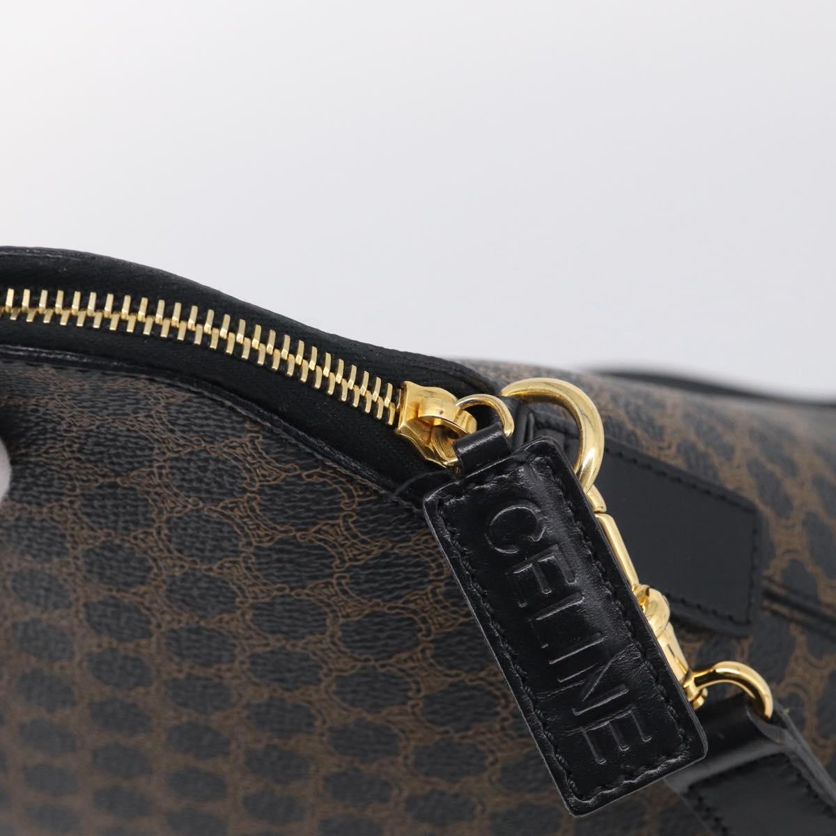 CELINE Macadam Hand Bag PVC 2way Black Gold Auth 215681A
