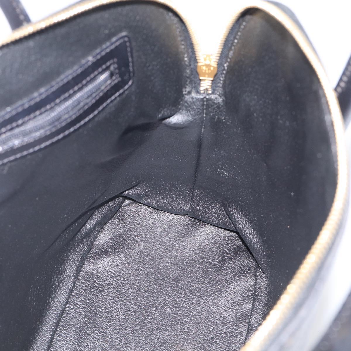 CELINE Macadam Hand Bag PVC 2way Black Gold Auth 215681A