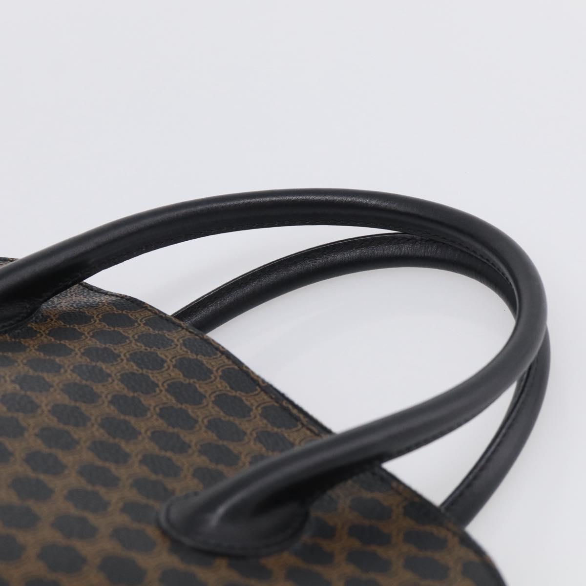 CELINE Macadam Hand Bag PVC 2way Black Gold Auth 215681A