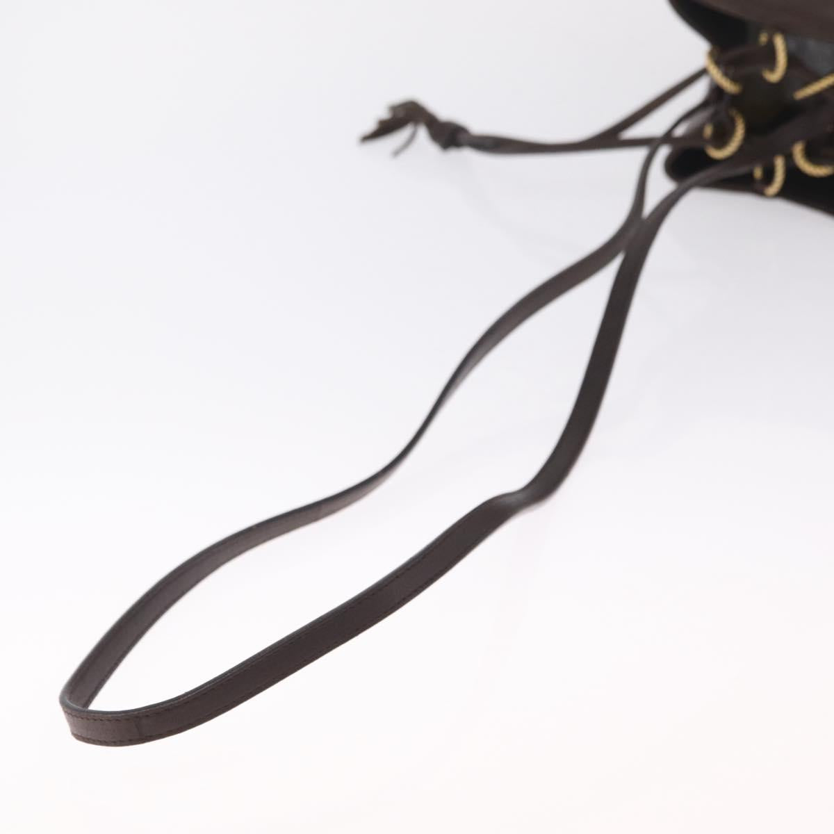 Salvatore Ferragamo Shoulder Bag Suede Brown Gold Auth 215683A