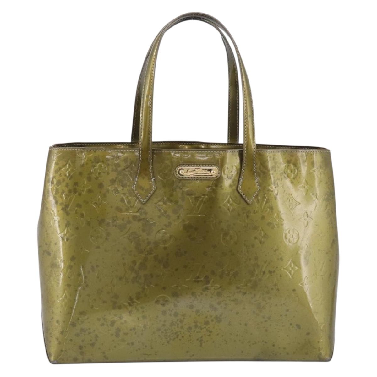 LOUIS VUITTON Monogram Vernis Wilshire GM Tote Bag Gris Art Deco LV Auth 215698