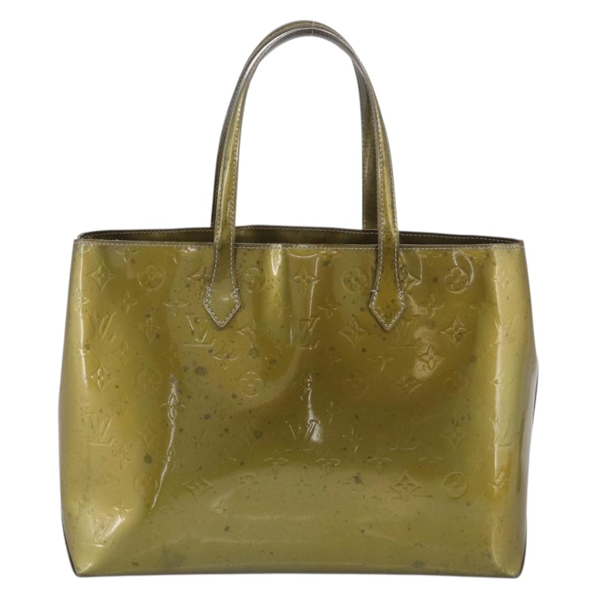 LOUIS VUITTON Monogram Vernis Wilshire GM Tote Bag Gris Art Deco LV Auth 215698
