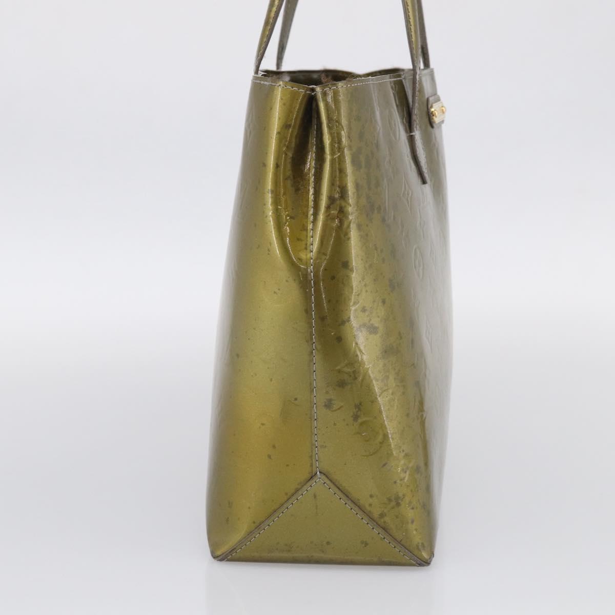 LOUIS VUITTON Monogram Vernis Wilshire GM Tote Bag Gris Art Deco LV Auth 215698