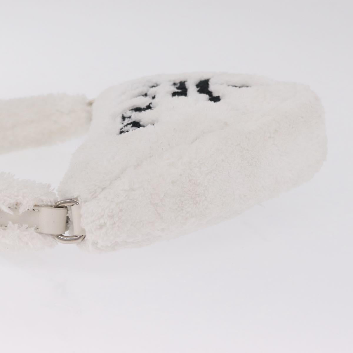PRADA Hand Bag Pile White Silver Auth 215710M