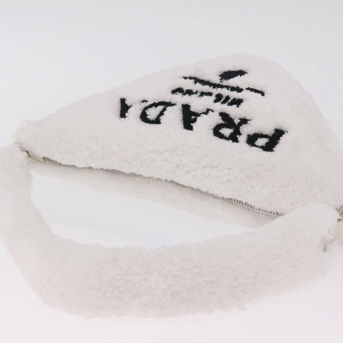 PRADA Hand Bag Pile White Silver Auth 215710M