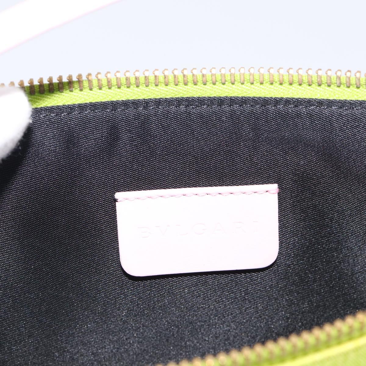 BVLGARI Shoulder Bag Silk Green Gold Auth 215711A