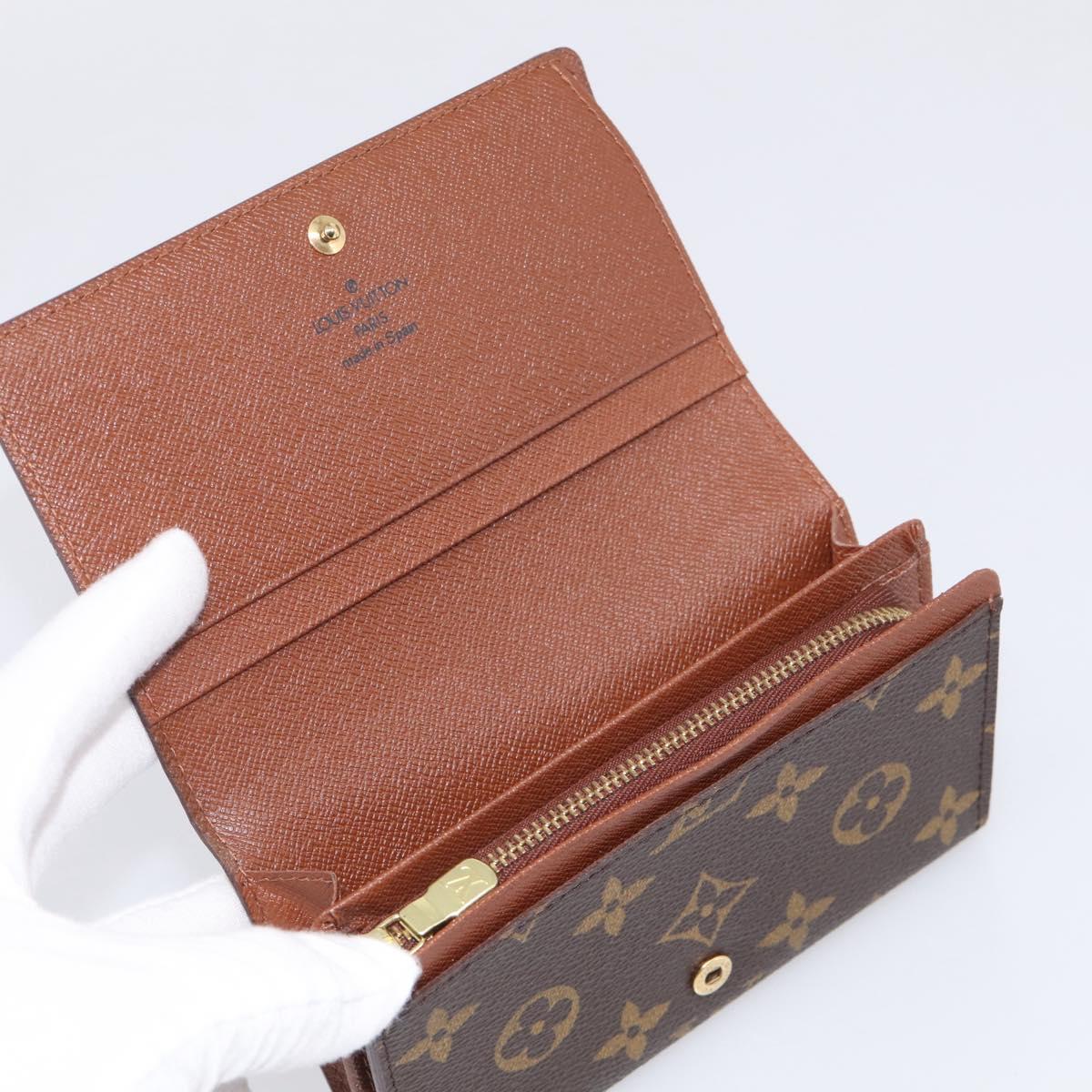 LOUIS VUITTON Monogram Porte Monnaie Billets Tresor Wallet M61730 LV Auth 215712