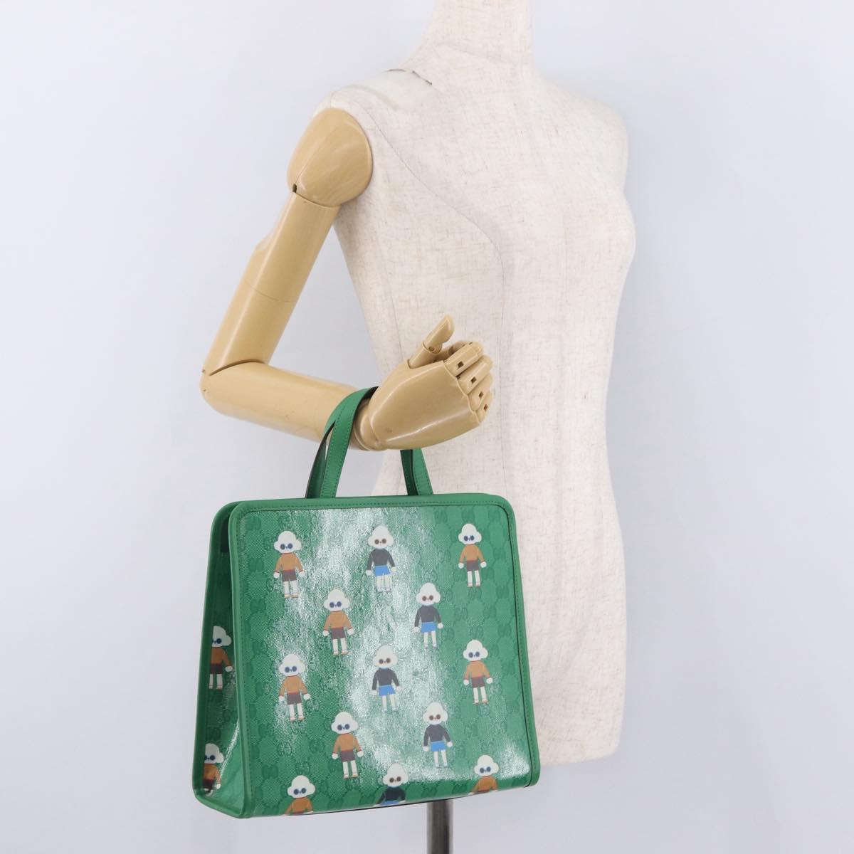GUCCI GG Crystal Childrens Kim Seung-yeon Hand Bag PVC Green 605614 Auth 215713V