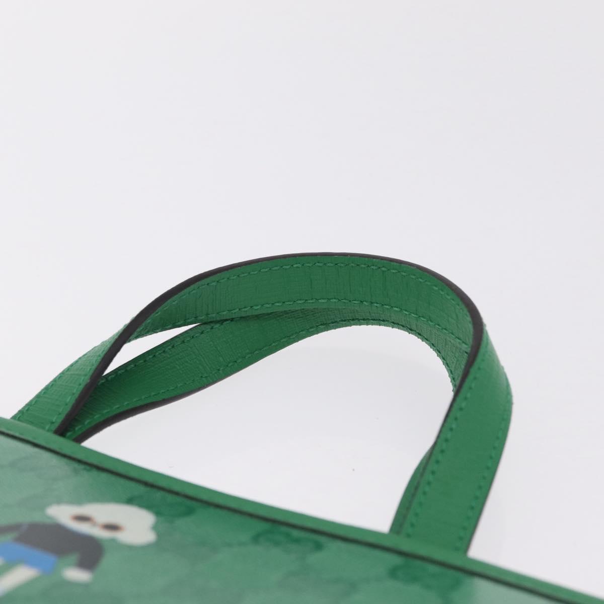 GUCCI GG Crystal Childrens Kim Seung-yeon Hand Bag PVC Green 605614 Auth 215713V