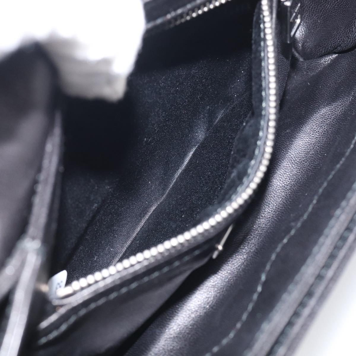 Miu Miu Matelasse Chain Shoulder Bag Leather Black Silver Auth 215716V