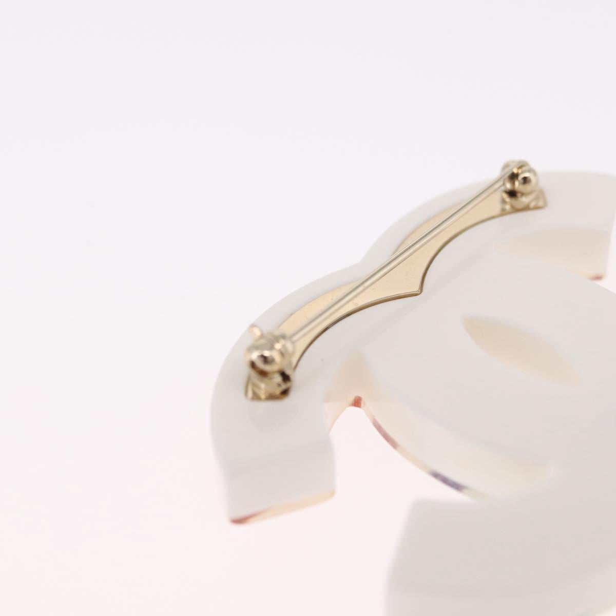 CHANEL COCO Mark Brooch Plastic Multicolor Gold CC Auth 215720M