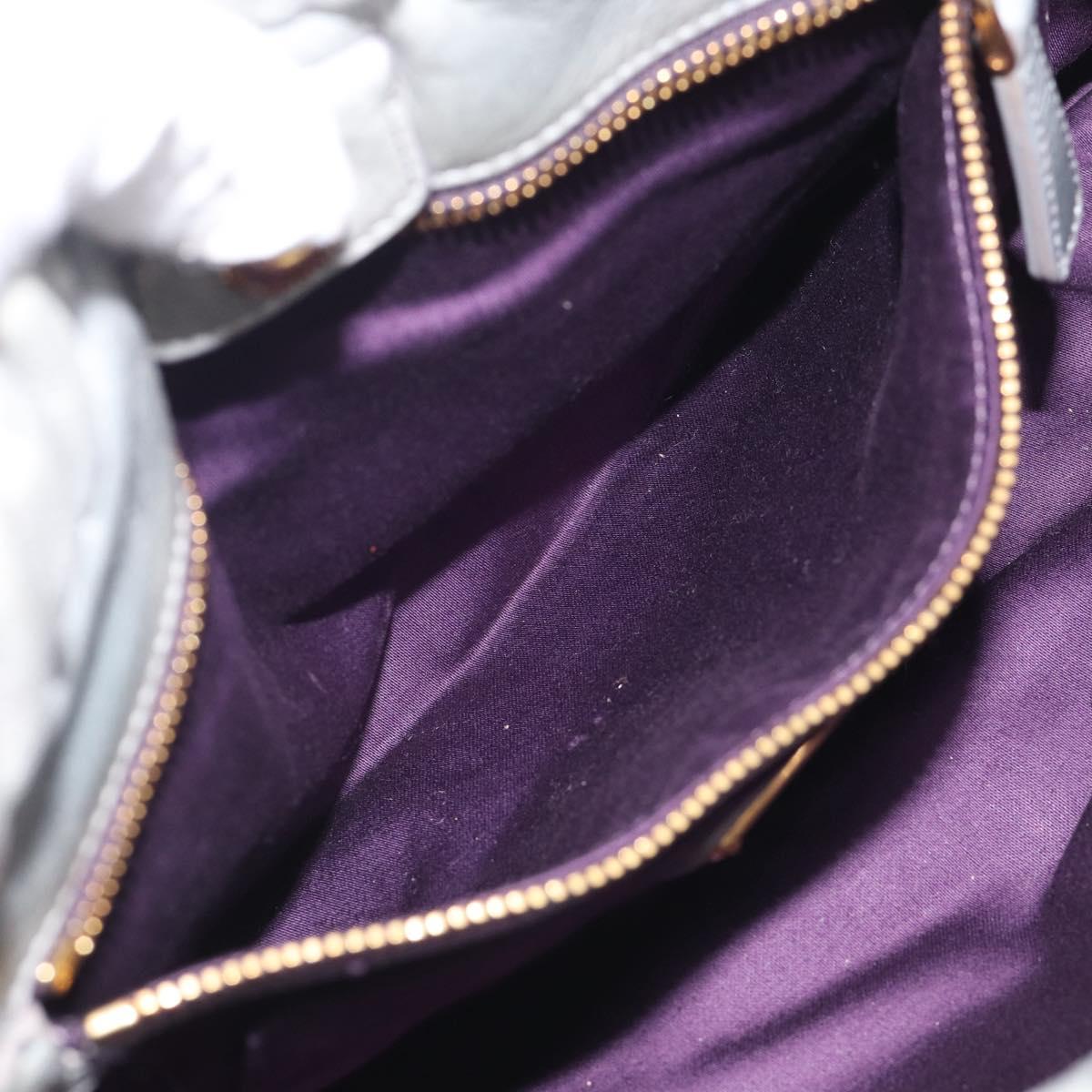 Miu Miu Vittero Hand Bag Leather 2way Gray Gold Auth 215808A
