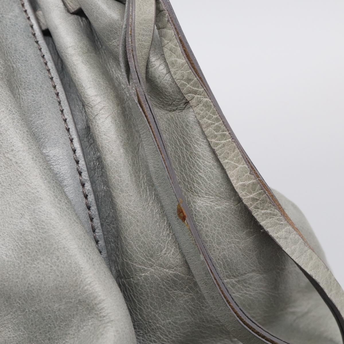 Miu Miu Vittero Hand Bag Leather 2way Gray Gold Auth 215808A