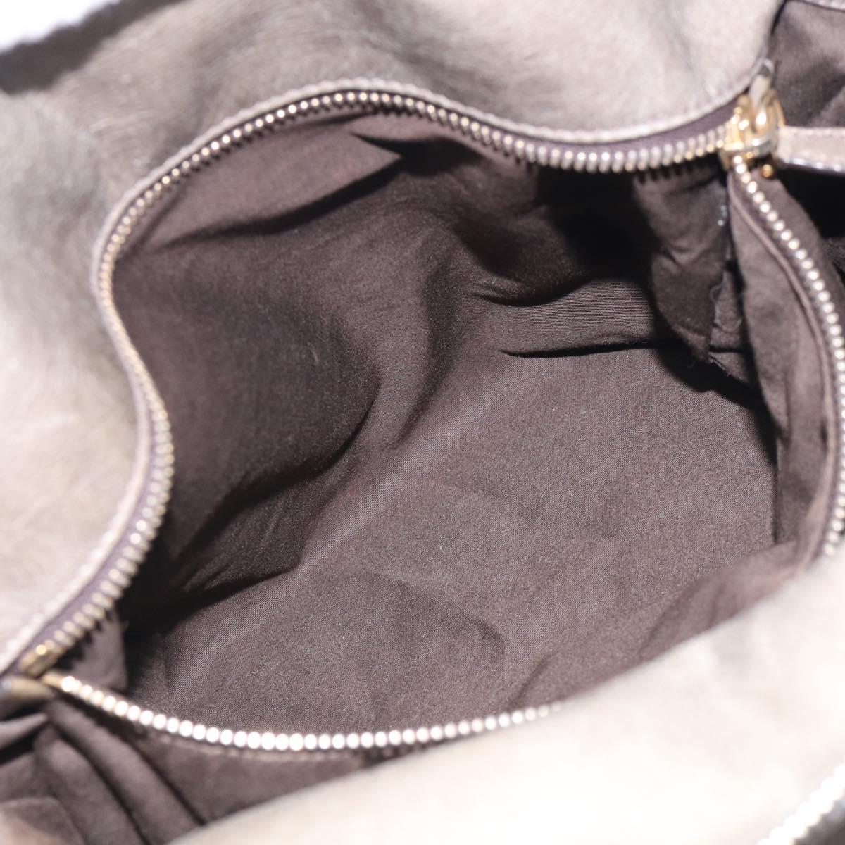 Miu Miu Vittero Hand Bag Leather 2way Gray Gold Auth 215811M