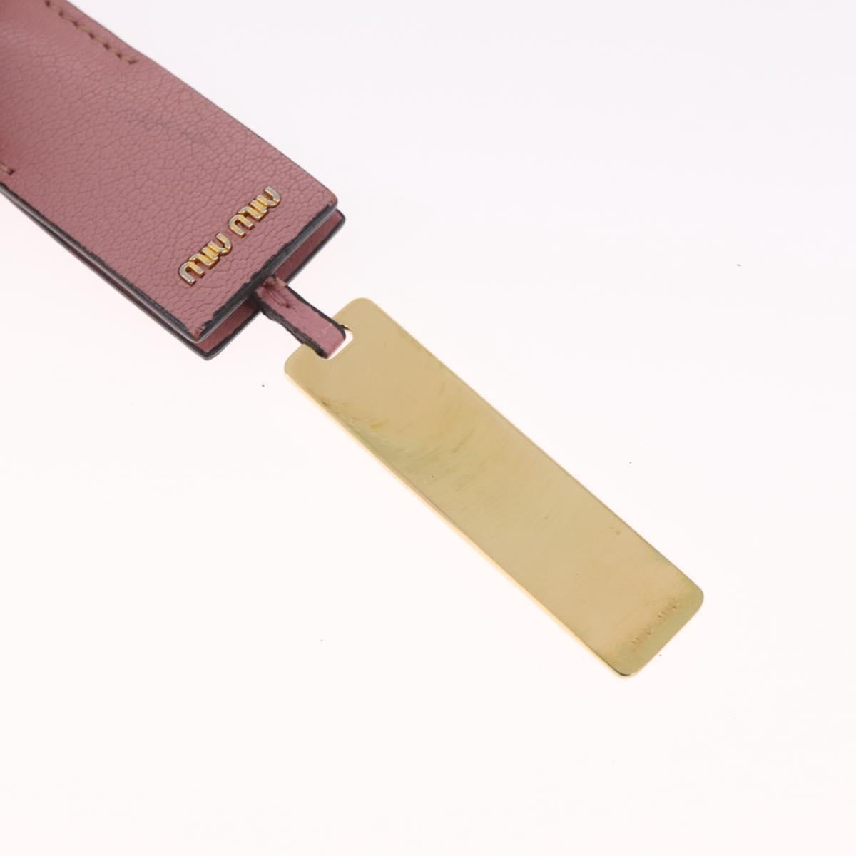 Miu Miu Madras Hand Bag Leather 2way Pink Gold Auth 215832A