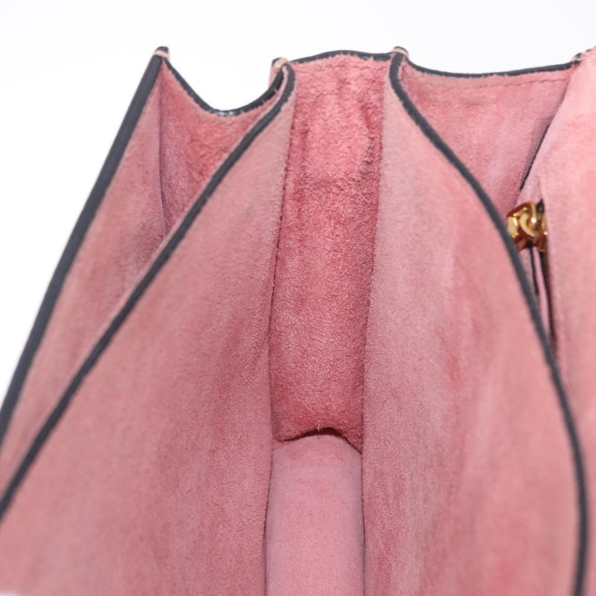 Miu Miu Madras Hand Bag Leather 2way Pink Gold Auth 215832A